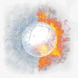 创意视觉水火排球素材