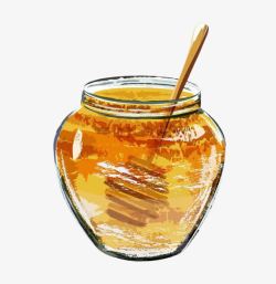 保健食物手绘蜂蜜罐高清图片