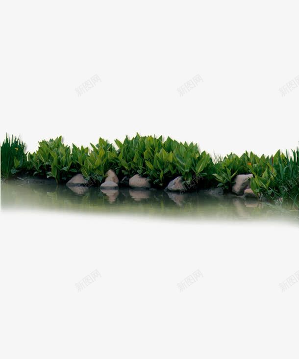 山水风景png免抠素材_88icon https://88icon.com 山水风景 水草