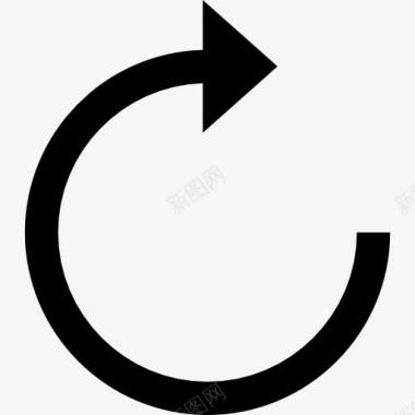 圆形UI顺时针旋转的圆形箭头图标图标