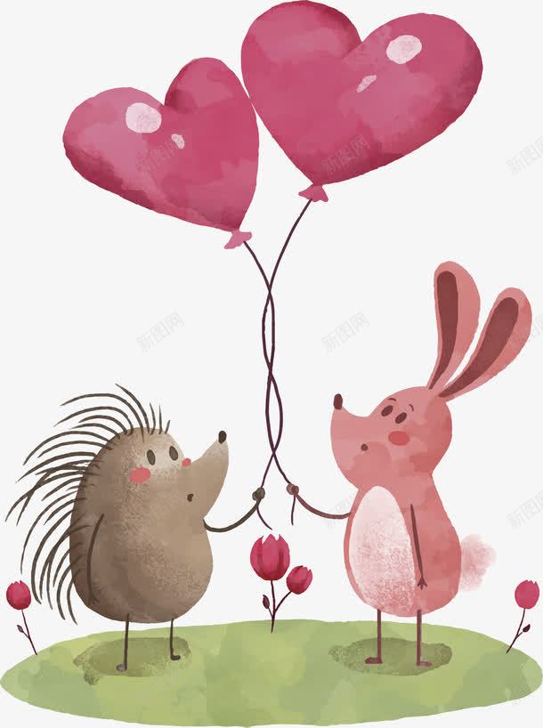 永远在一起png免抠素材_88icon https://88icon.com 小兔子 小刺猬 浪漫故事 爱心气球 爱情故事 矢量png 美好的通话