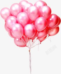 粉色温馨节日气球卡通素材
