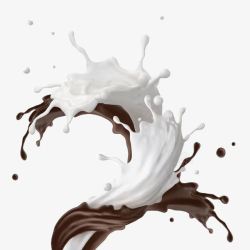 创意合成效果白色咖啡色的牛奶素材