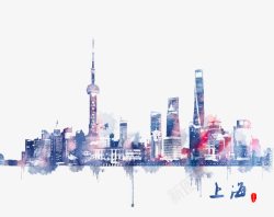 紫色建筑上海简图高清图片