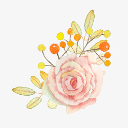 唯美水彩彩绘花卉花朵装饰素素材