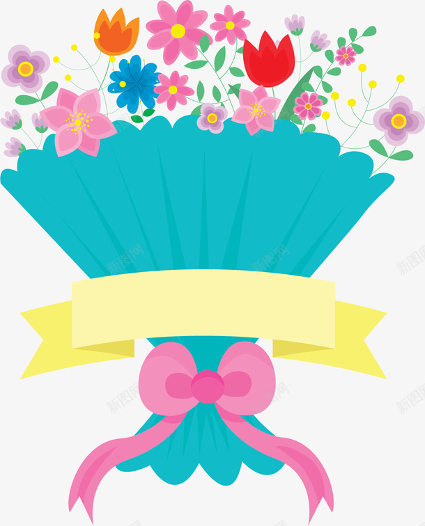 浪漫粉红节日花束png免抠素材_88icon https://88icon.com 婚礼花束 浪漫花束 矢量png 绿色包装纸 节日花束 花束