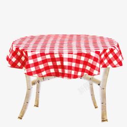 红色桌布桌子素材