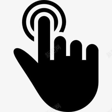 文档填充山楂一个手指触摸的固体黑色手象征图标图标