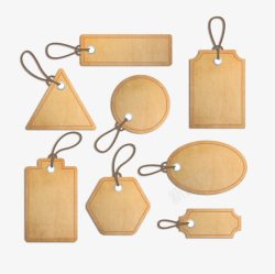 牛皮纸吊牌手绘标签矢量图高清图片