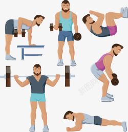 臀部锻炼男士多款运动项目高清图片