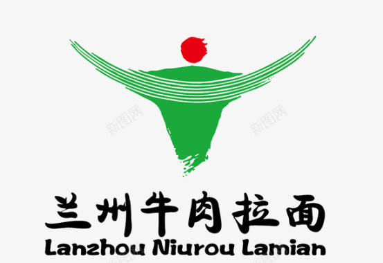 陕西美食兰州拉面logo商业图标图标