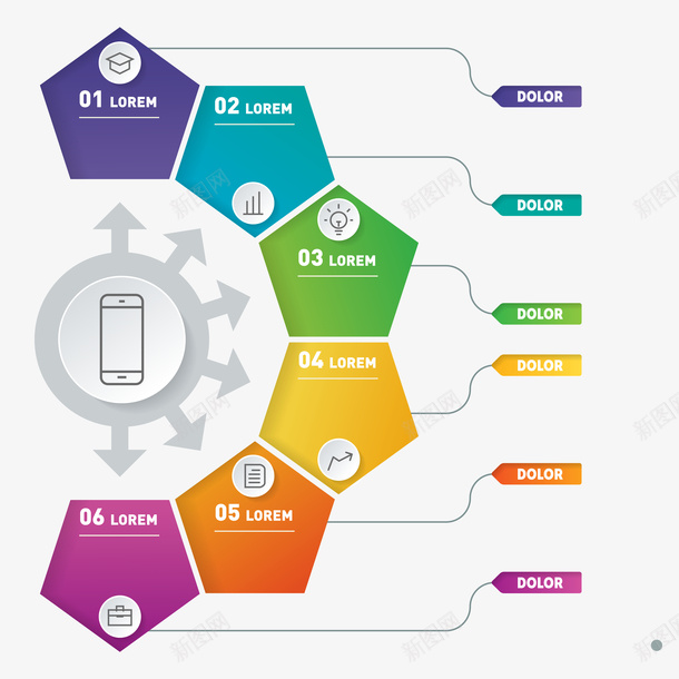 多边形信息图表png免抠素材_88icon https://88icon.com PPT图形 信息标签 创意信息图表 商务信息图表 商务金融 多边形 扁平信息图表 演示图形 矢量图表