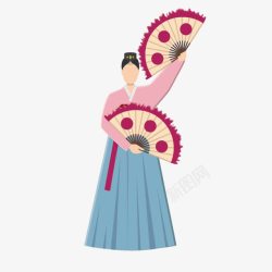 扁平化舞蹈韩国艺术文化高清图片