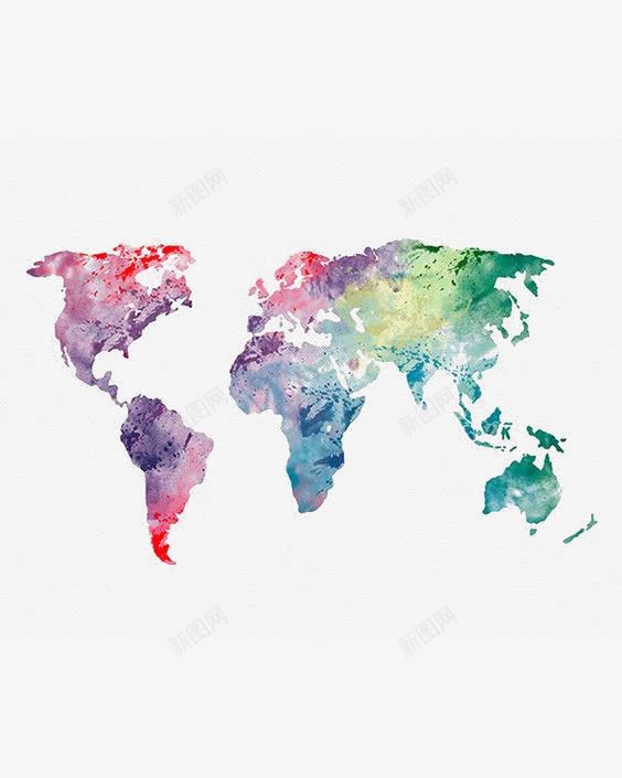 彩色世界地图png免抠素材_88icon https://88icon.com 世界地图 创意 卡通 彩色 水彩 渐变