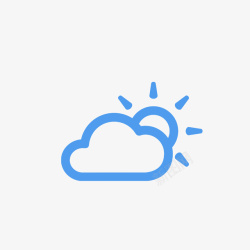 气象标志浅蓝色多云气象标志图标高清图片