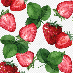布匹花草莓叶子高清图片