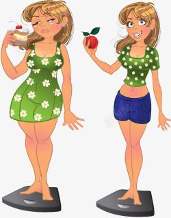 减肥对比图胖瘦女孩高清图片
