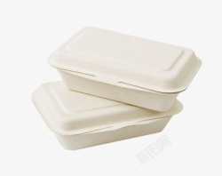 白色层叠的一次性饭盒实物素材