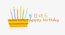 英文小写字母蜡烛生日快乐高清图片