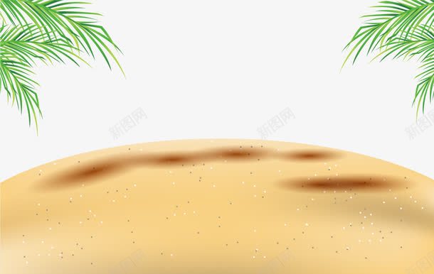 卡通沙滩背景装饰png免抠素材_88icon https://88icon.com 卡通 树叶 沙子 沙滩 海滩 海边 绿色植物