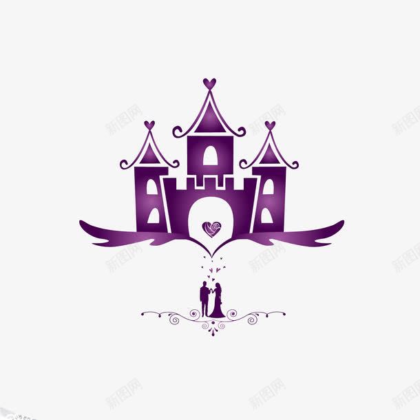 婚礼背景png免抠素材_88icon https://88icon.com 人像 喷绘 城堡 婚礼喷绘 紫色