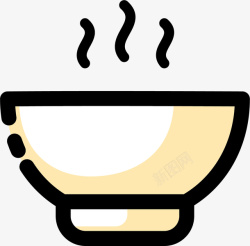 一碗食物一碗美味的热汤矢量图高清图片