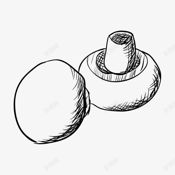 手绘香菇png免抠素材_88icon https://88icon.com 填色练习 手绘香菇 素描 线描 绘画 蔬菜 配菜 香菇 黑白蔬菜