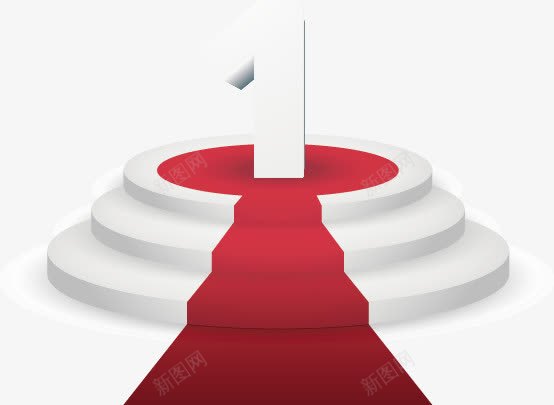 手绘舞台png免抠素材_88icon https://88icon.com 手绘 数字1 红毯 舞台