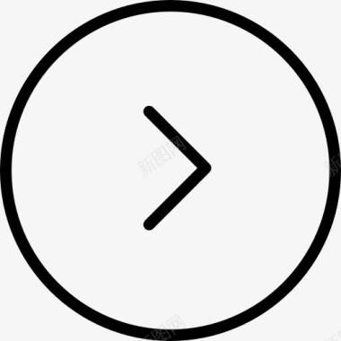 对话圈右箭头的圆形按钮图标图标