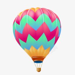 时尚条纹彩色创意热气球高清图片