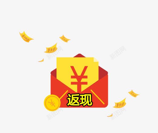 返现红包png免抠素材_88icon https://88icon.com 红包 返现 黄色字体