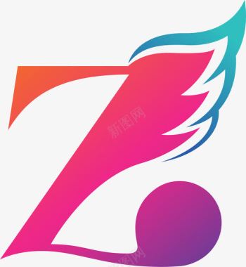 彩色自由行字Z型彩色logo商标图标图标