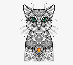 猫咪印花纹理胸前印花图案图标高清图片
