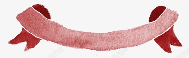 手绘水彩红色丝带飘带png免抠素材_88icon https://88icon.com 丝带 书签 书签条 促销标签 折叠 标志设计 标签 红色丝带 绶带 装饰 边框 飘带 飘带丝带
