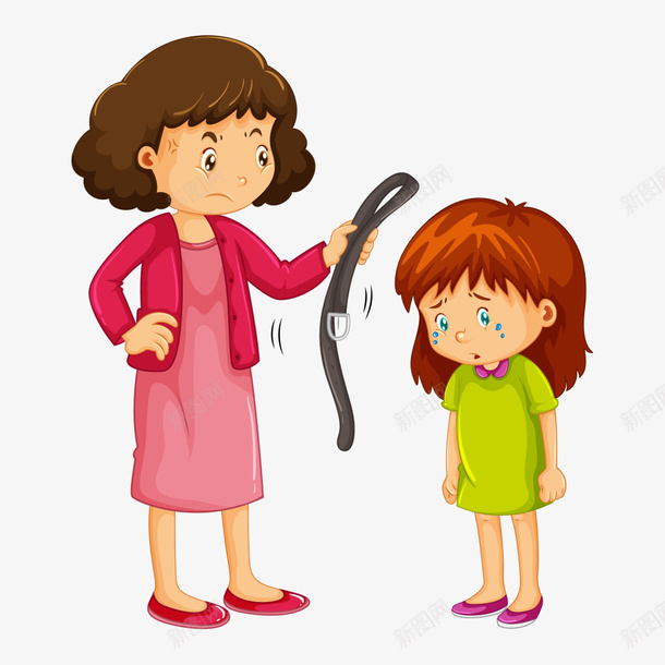 卡通家长训斥孩子矢量图ai免抠素材_88icon https://88icon.com 不开心 人物 卡通人物不开心 叹气沮丧 唉声叹气 女孩 孩子 家长 沮丧 父母 生气骂人 皮鞭 矢量图 训斥 难过