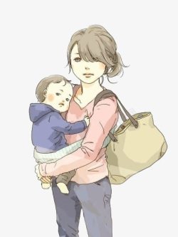 抱着宝宝的妈妈素材
