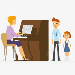 音乐教师卡通钢琴音乐课高清图片