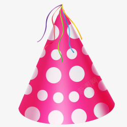 时尚派对手绘粉色斑点生日帽子矢量图高清图片