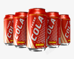 红色可口可乐罐子排列着实物素材