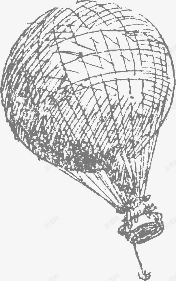 手绘素描热气球图案png免抠素材_88icon https://88icon.com 图案 手绘 热气球 素描