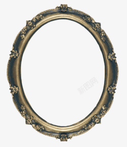 镜子黑线框金色偏黑的相框边框古代器物实物高清图片