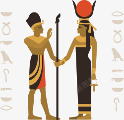埃及文明文字法老矢量图素材