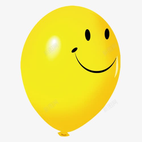 黄色卡通笑脸气球png免抠素材_88icon https://88icon.com 卡通 气球 笑脸 黄色