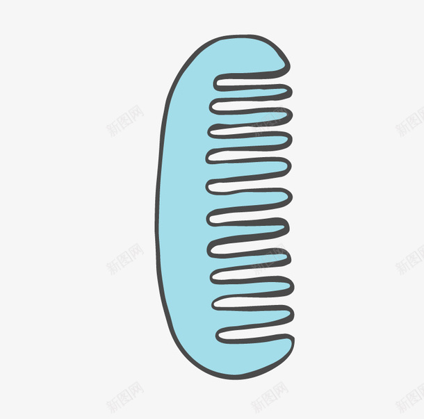 水彩蓝色小梳子简图png免抠素材_88icon https://88icon.com 卡通 塑料梳子 头发 手绘图 梳头 梳子 蓝色梳子