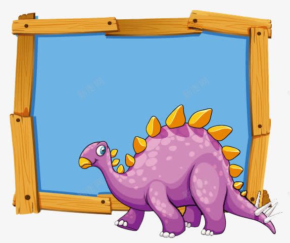 动物展板png免抠素材_88icon https://88icon.com 动物 卡通 可爱 展板 恐龙 蓝色 边框