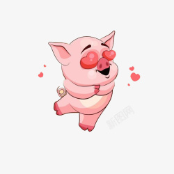 粉色小猪素材花心小猪高清图片