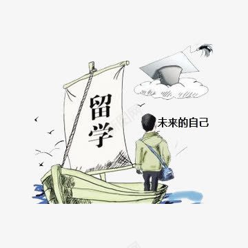 学生留学出国png免抠素材_88icon https://88icon.com 博士帽 学习 学生 帆船 扬帆起航 深造 男孩 留学
