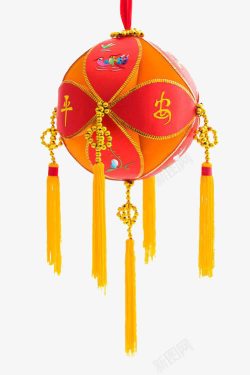 中国传统婚礼绣球特写高清图片