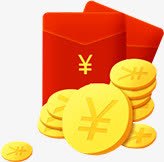 卡通金币红包活动png免抠素材_88icon https://88icon.com 卡通 活动 红包 金币