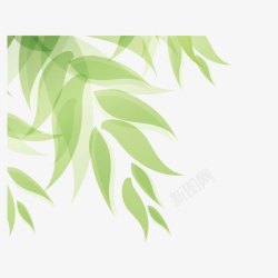 绿色树叶小清新背景装饰图案素材